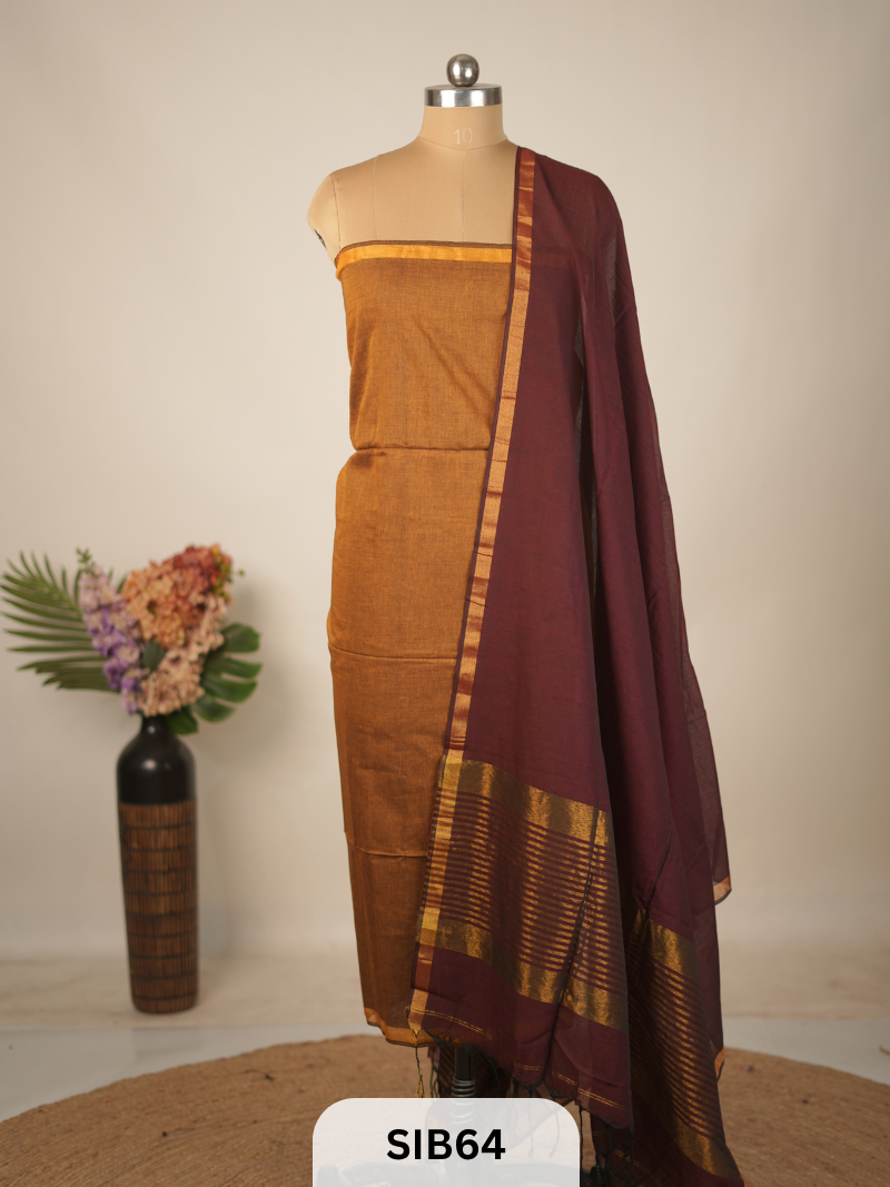 PURE MULCOTTON SALWAR SUIT - HANDLOOM