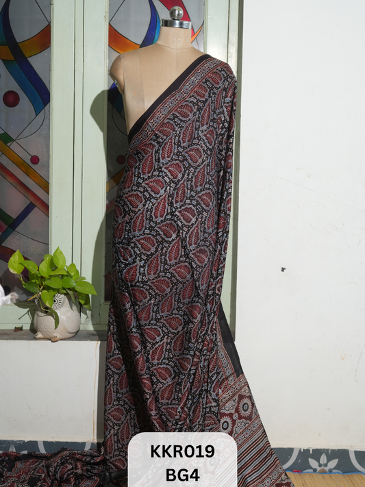 AJRAKH MODAL SAREE | BLOCK PRINT