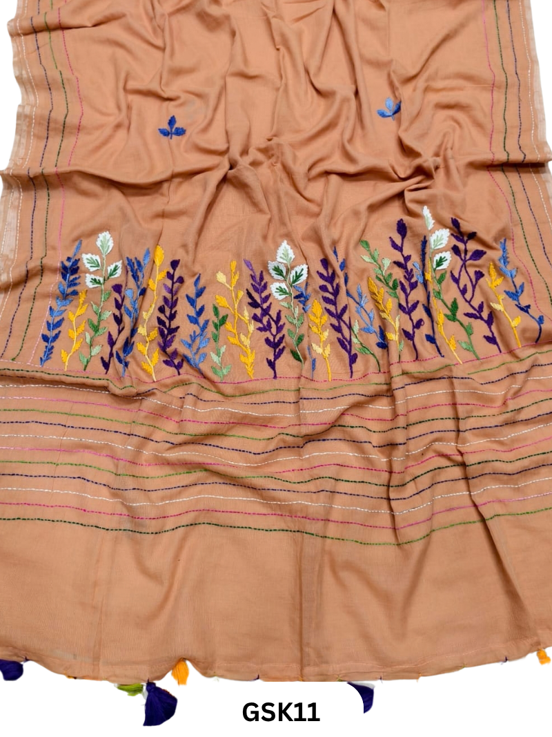 Pure Mul Cotton Saree With tassels