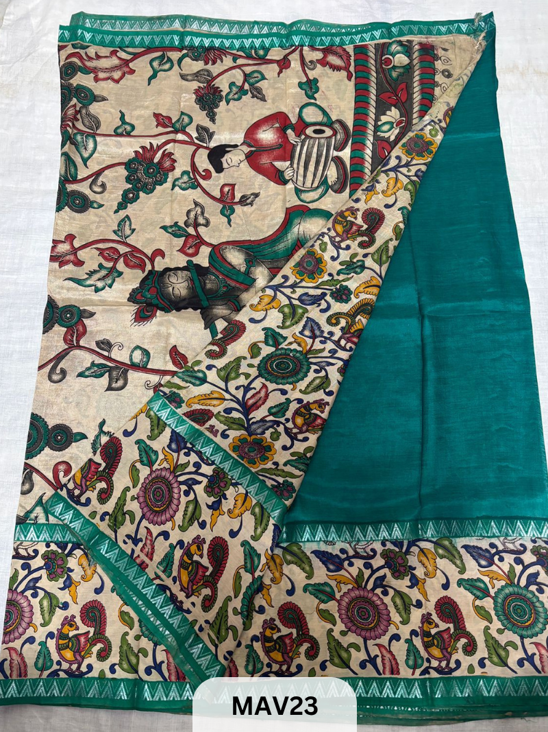 MANGALAGIRI SILK WITH KALAMKARI FUSION