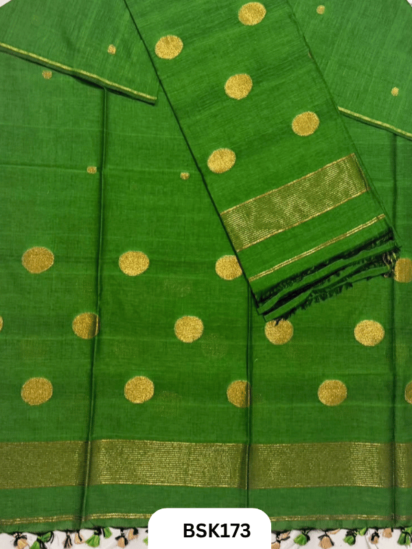 Pure Mulcotton Handloom Polka Salwar Suit  Top 2.5mtr and Duppata 2.5mtr