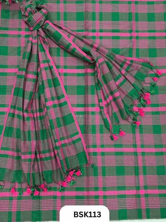 Mul Cotton Checks Top Duppata -2.5Mtr