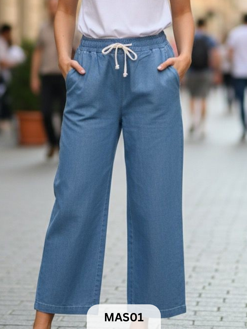 DENIM COTTON PANTS