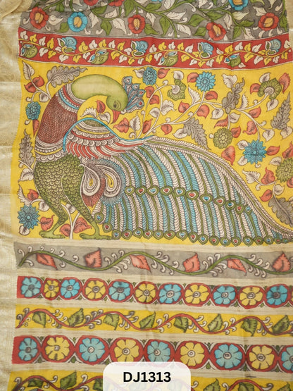 HANDLOOM PENKALAMKARI X MANGALGIRI PATTU BORDER