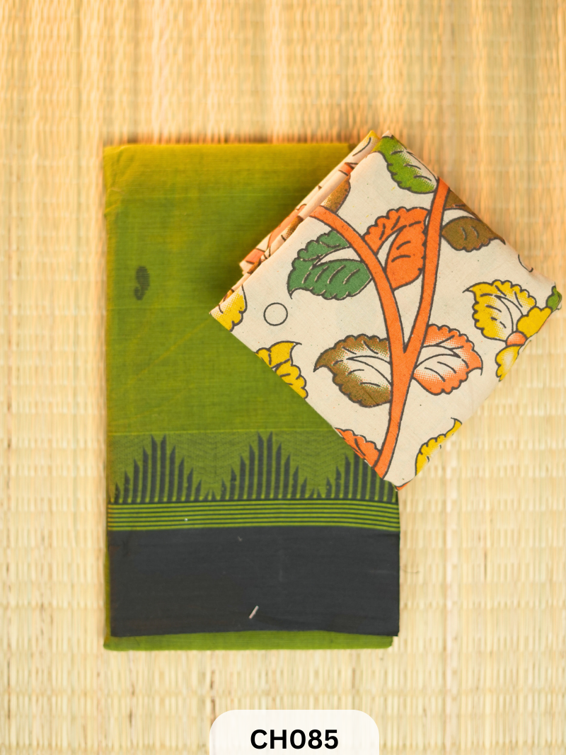 Karaikudi Special Sarees With Kalamkari Blouse