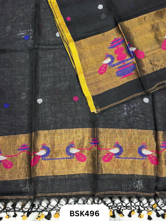 Pure Jayashree Linen By Linen Paithani - Top 2.6& Duppatta