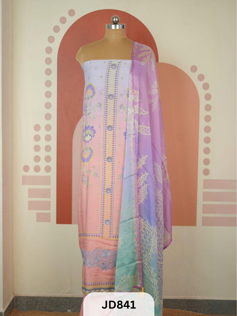 PURE MUSLIN WITH RESHAM EMBROIDERY - EXPORT MATERIAL
