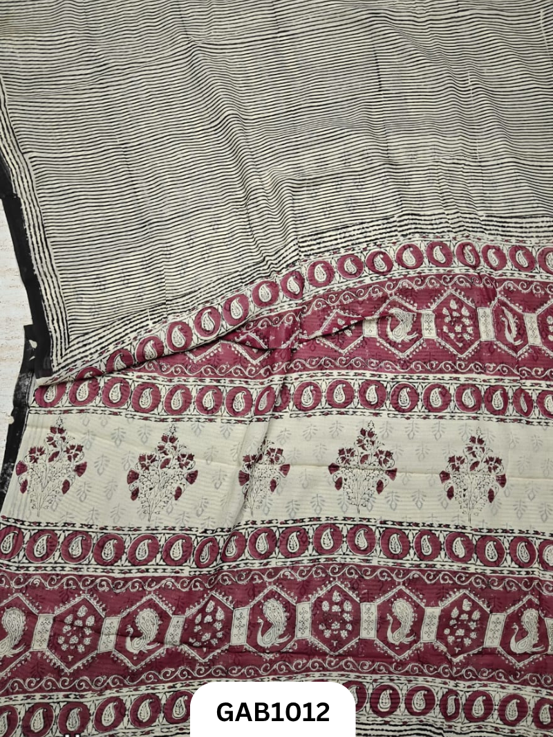 Premium Hand Block Printed Georgette Sarees with Blouse