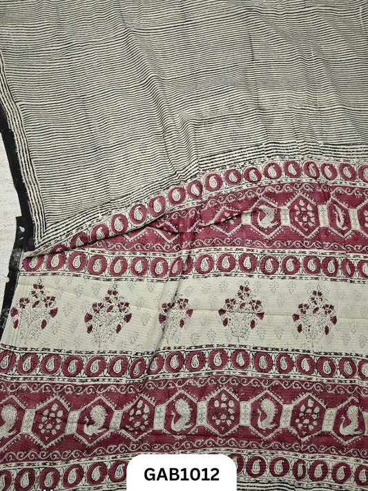 Premium Hand Block Printed Georgette Sarees with Blouse