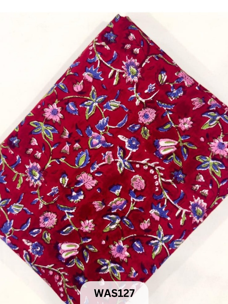 JAIPUR PURE HANDBLOCK RUNNING FABRIC - 1MTR
