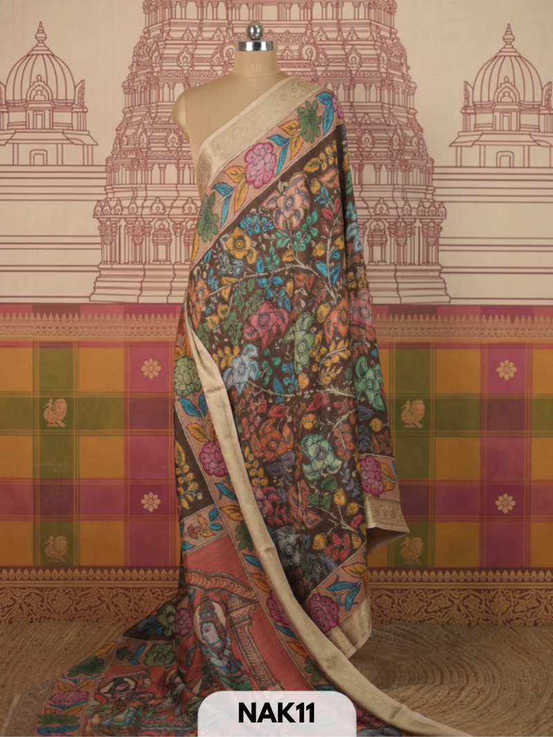 SEMI TUSSAR DIGITAL PRINT SAREE