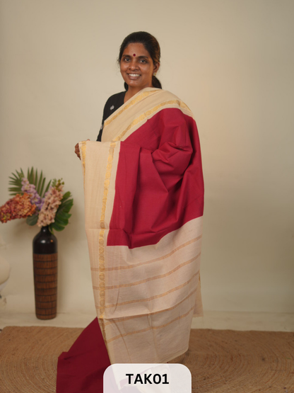 SUNGIDI HAND DRY - AUTHETIC MADURAI SUNGIDI HAND DYE SAREE