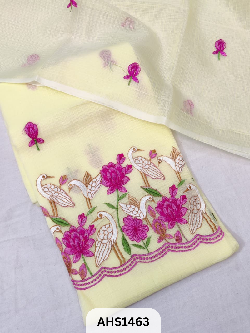 Soft Kota Embroidery Work Dress Material Top & Dupatta