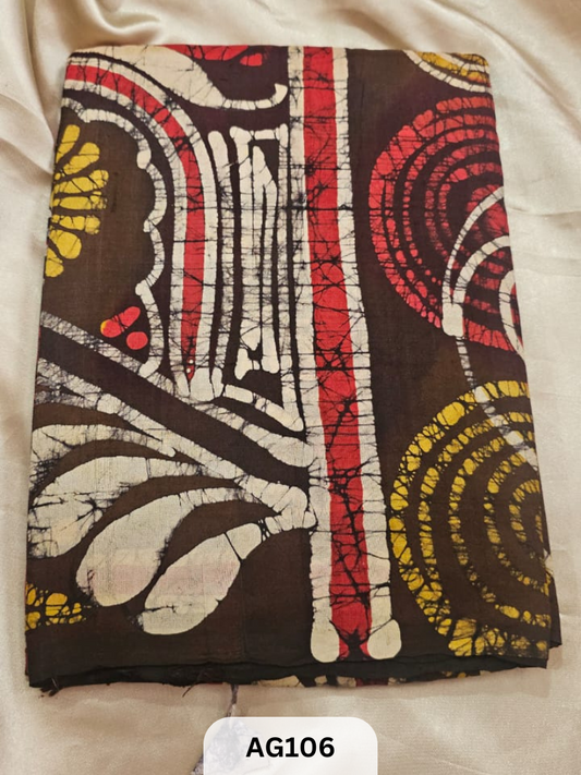 MURSHIDABAD HAND BATIK PAINTED SILK SAREE