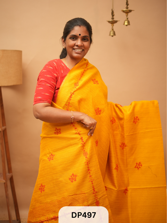 GICHA TUSSAR WITH EMBROIDERY