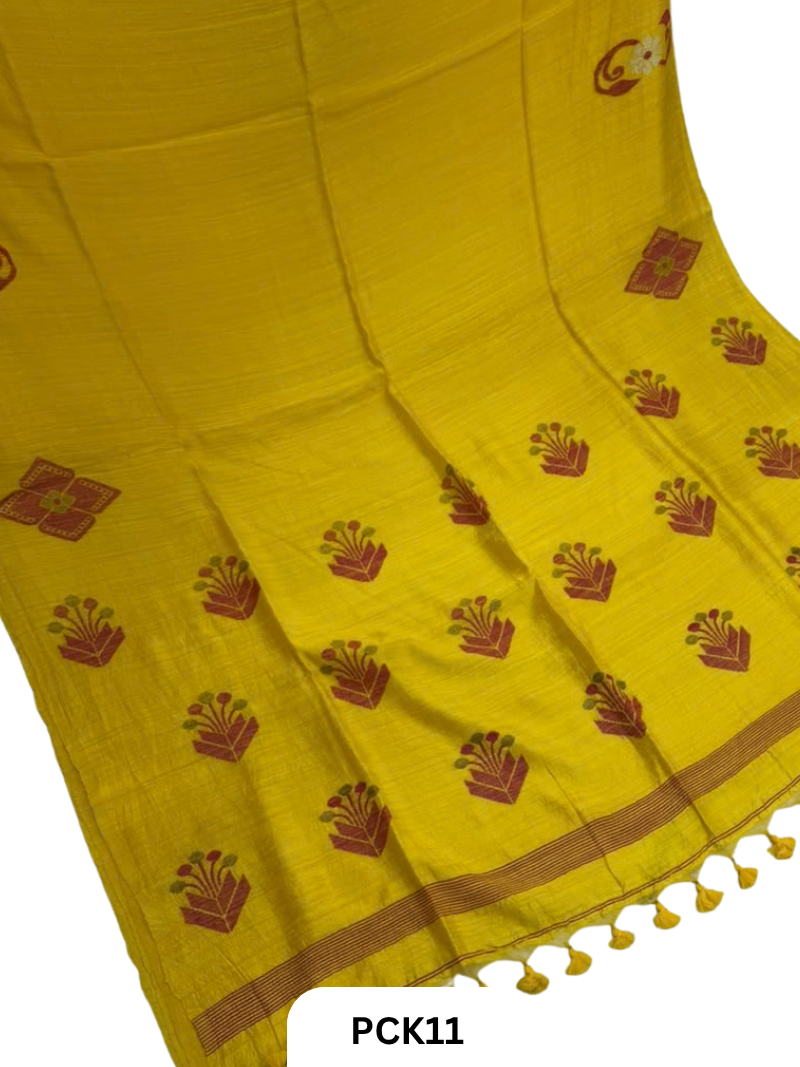 Pure Handloom Matka Handweaving Jamdani Motifs  Saree