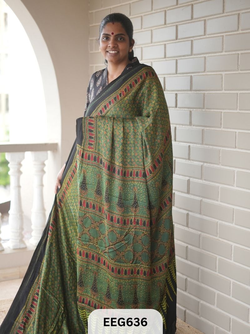 AJRAKH MODAL SAREE - JACKPOT