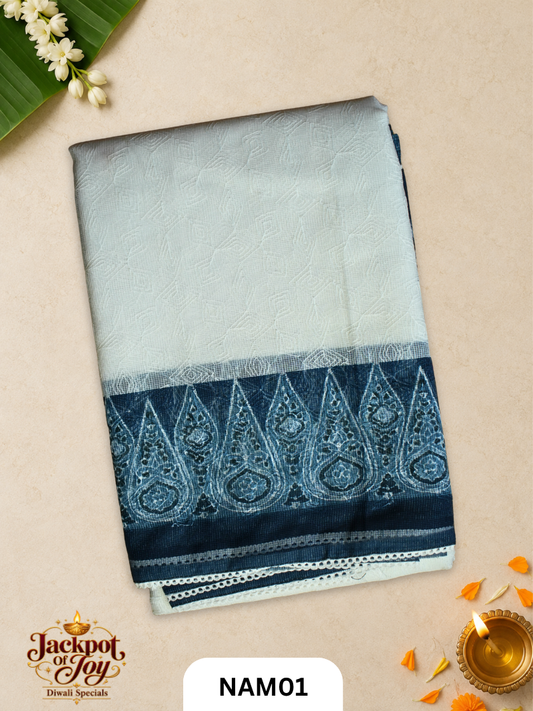 Kota X Chikankari Handblock Print Saree