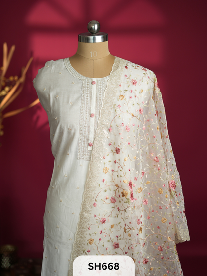 Elegance of salwar suit with embroidery work
