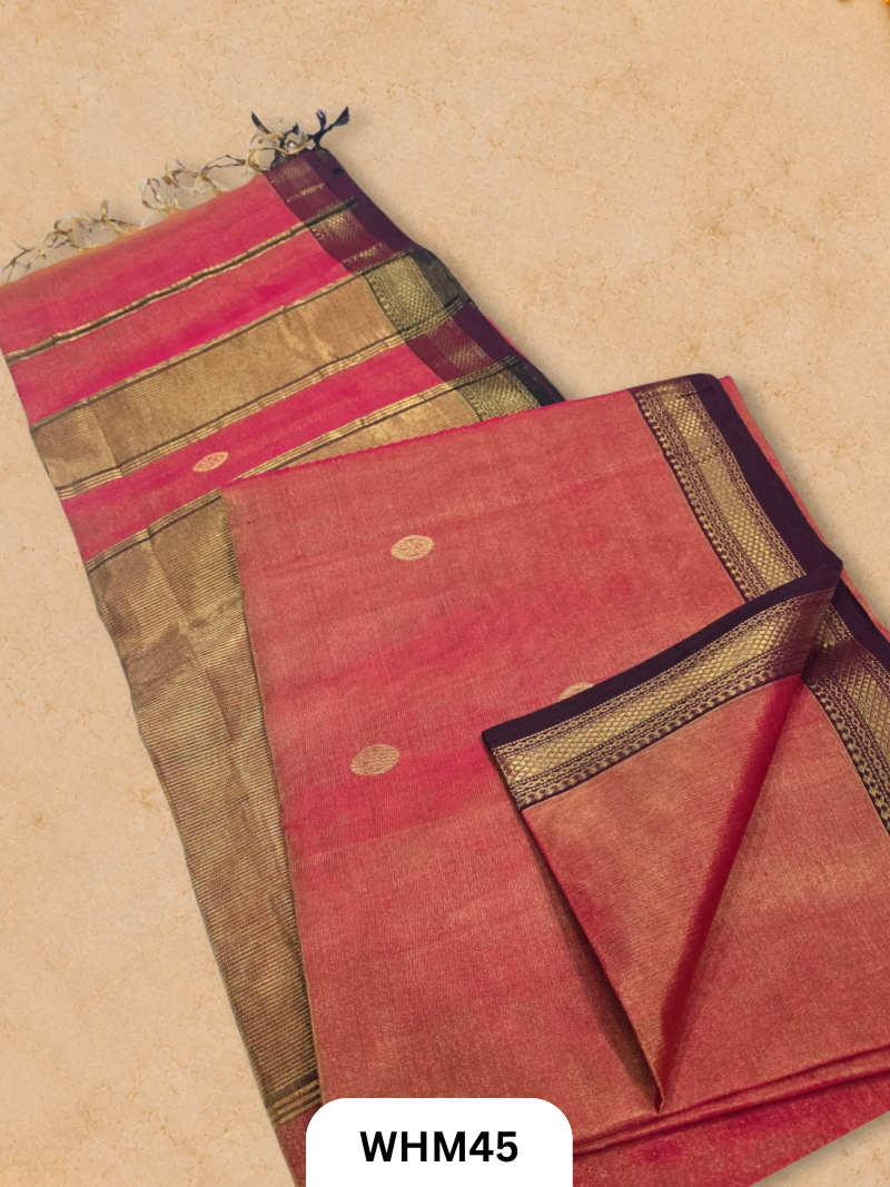 Tissue Maheshwari handloom all over ruhi full  butti saree