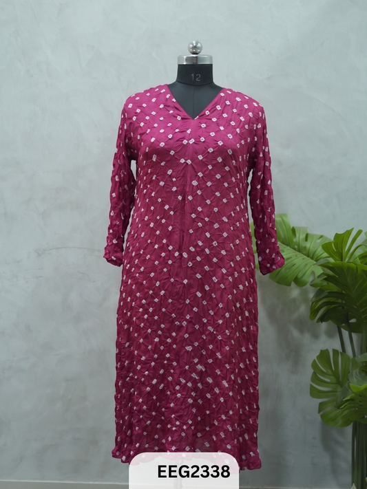 MODAL BANDHINI WORK WEAR KURTI