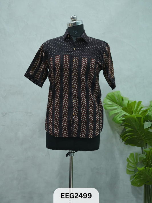 WOMEN MODAL AJRAKH PRINT KHAFTAN SHIRT