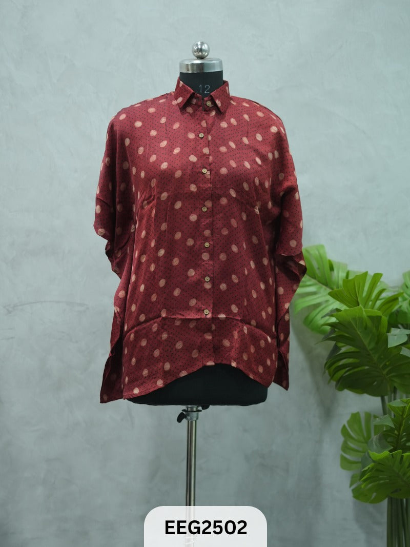 WOMEN MODAL AJRAKH PRINT KHAFTAN SHIRT
