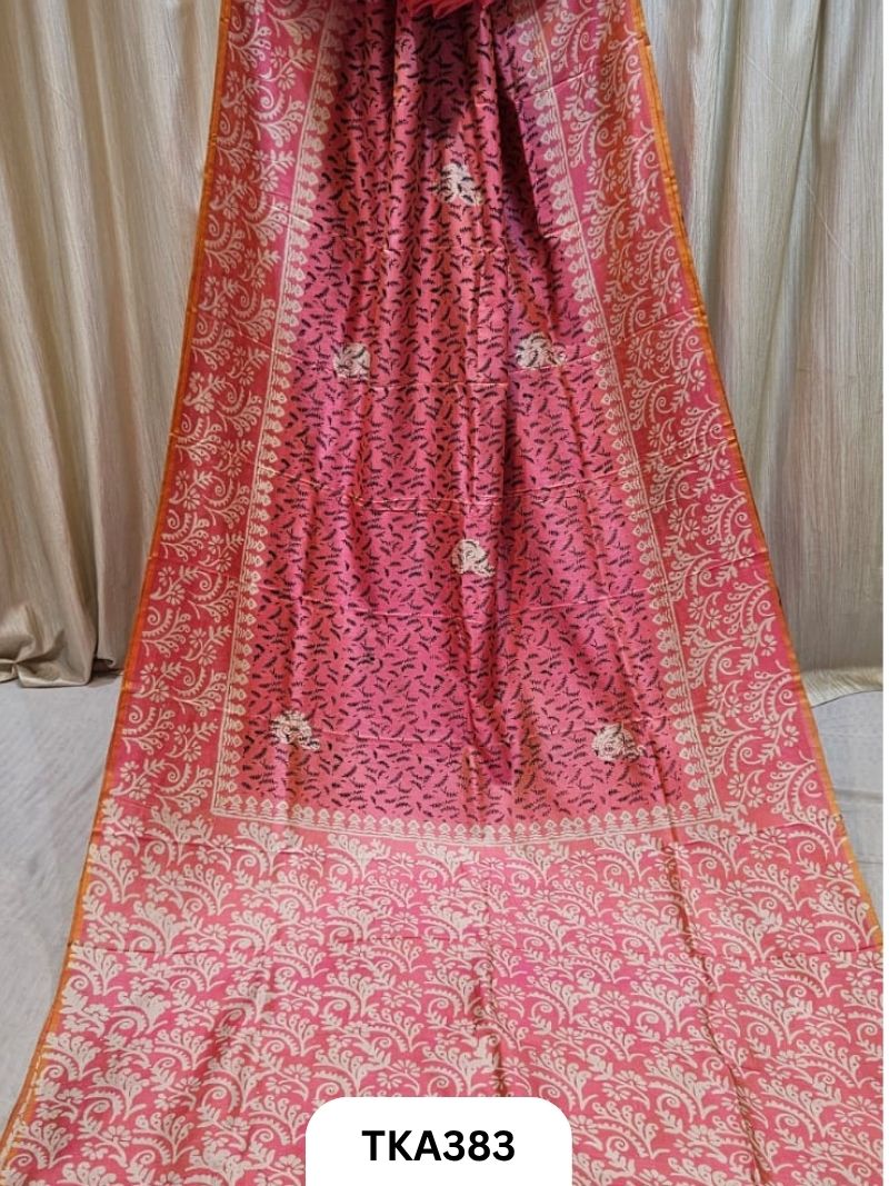 Murshidabad Silk Hand Painted Saree