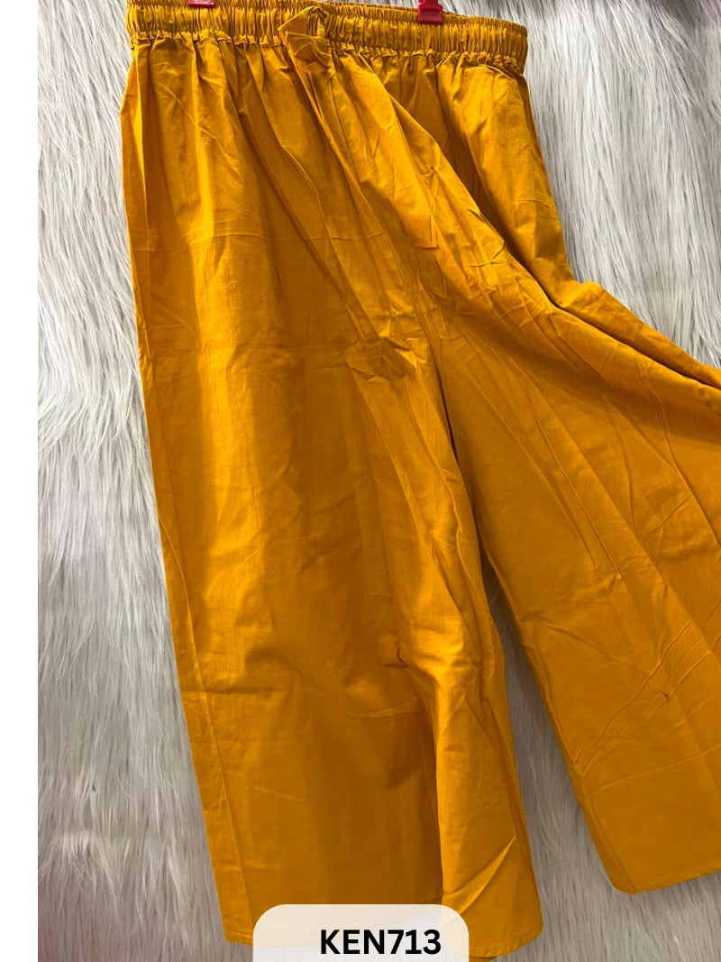 COTTON PLAIN PALAZZO PANT FREESIZE (22-40INCH)