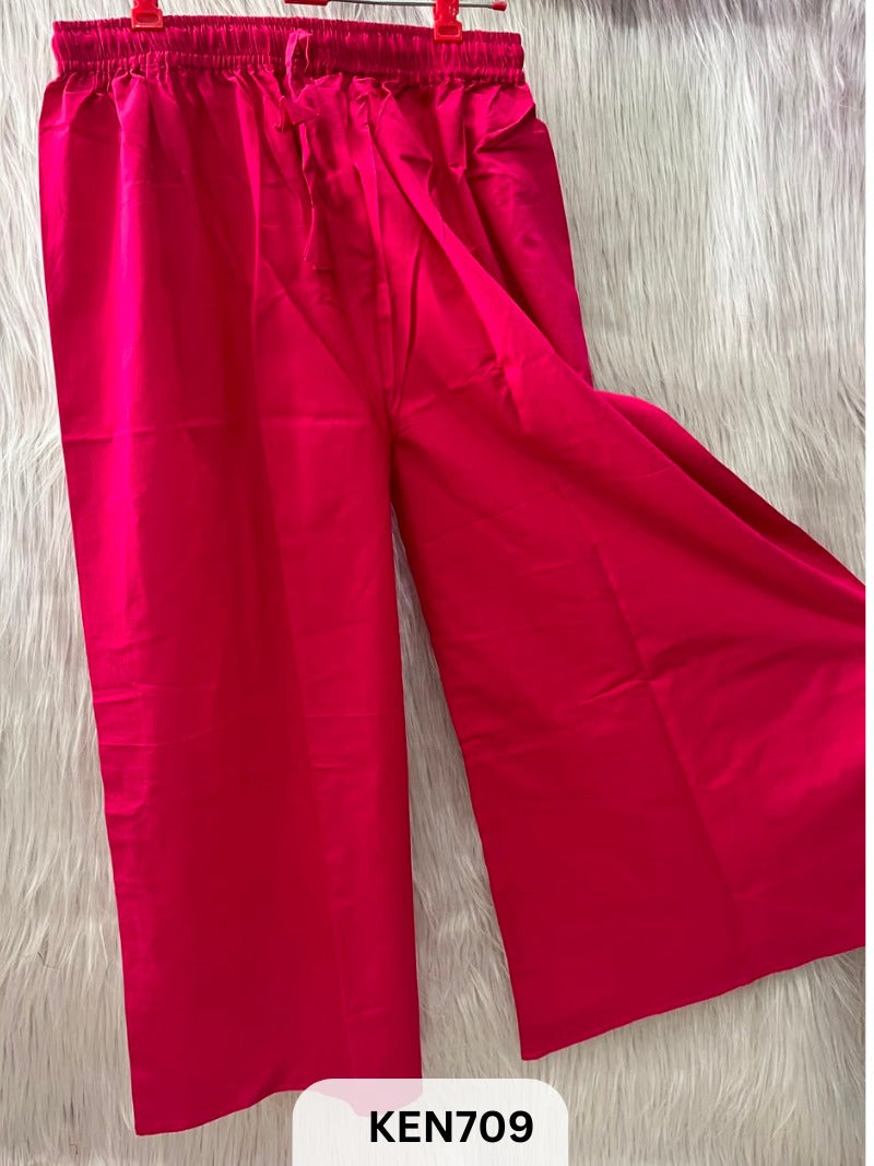 COTTON PLAIN PALAZZO PANT FREESIZE (22-40INCH)