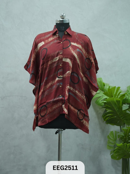 WOMEN MODAL AJRAKH PRINT KHAFTAN SHIRT
