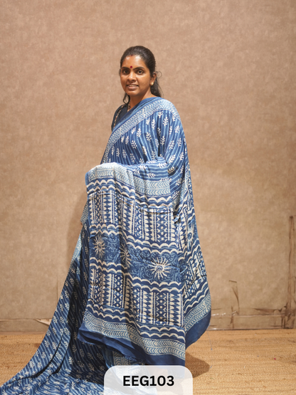 MODAL INDIGO SAREE