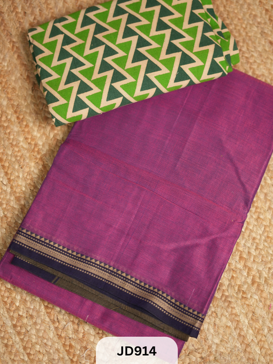 NARAYANAPET SAREE WITH KALAMKARI FUSION BLOUSE