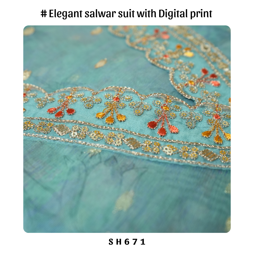 Elegance of Floral Digital Print Salwar Suit Sadhana Fashion