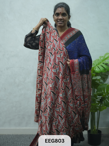 MODAL AJRAKH BANDHEJ SAREE