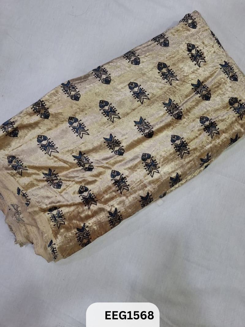 VELVET AJRAKH PRINT FABRIC-1MTR