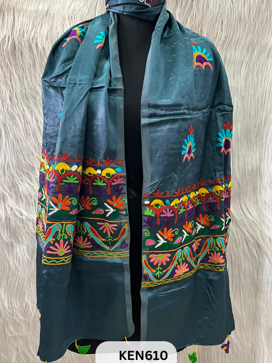 MUSHRU HAND AARI WORK STOLE