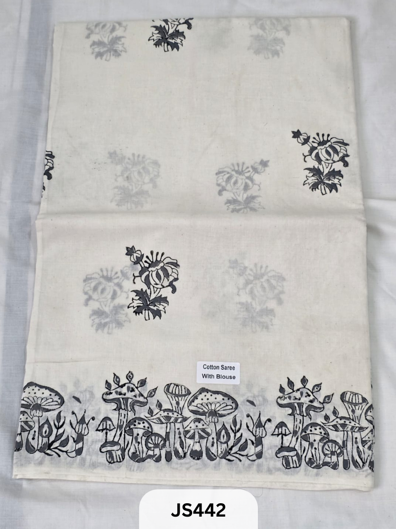 Premium Soft Mul Cotton-Handblock Sarees