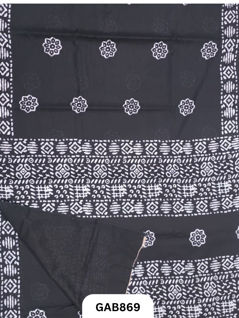 Bagru Block Print Cotton Mulmul Sarees With Running Blouse