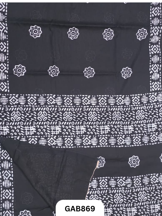 Bagru Block Print Cotton Mulmul Sarees With Running Blouse