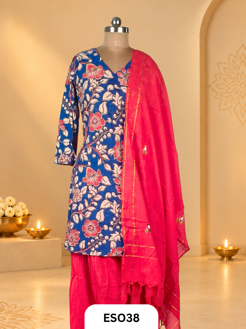 Premium Printed  Cotton 3 pcs  kurti set