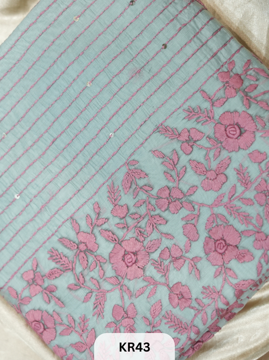 DUPION SILK WITH PURE HAND KANTHA HEAVY