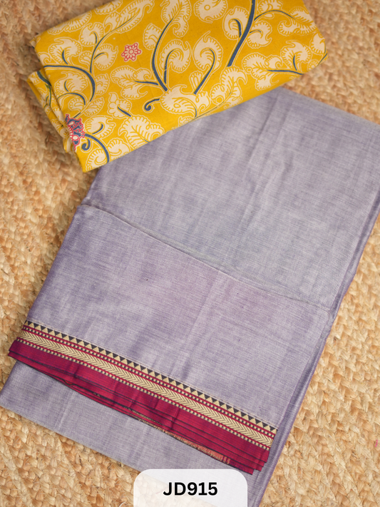 NARAYANAPET SAREE WITH KALAMKARI FUSION BLOUSE