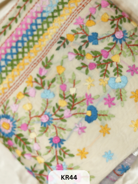 DUPION SILK WITH PURE HAND KANTHA HEAVY
