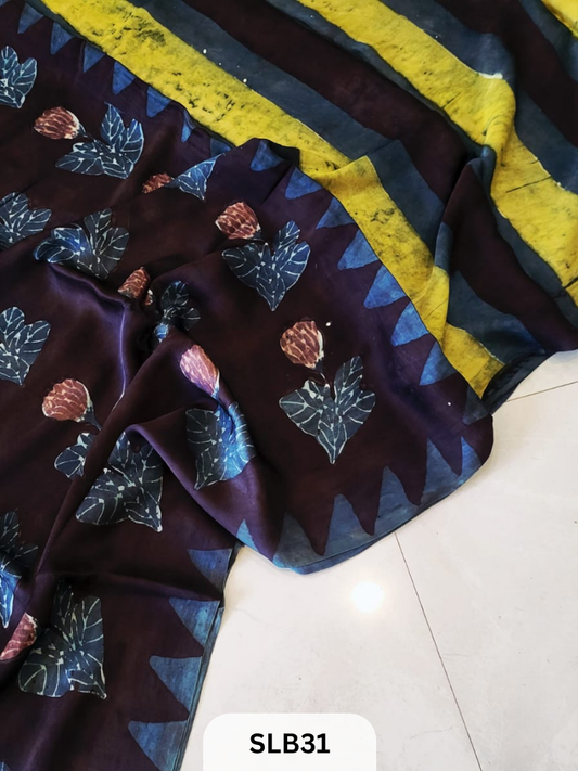 NASPHAL AJRAKH VANASPATHI MODAL HANDBLOCK PRINT SAREE