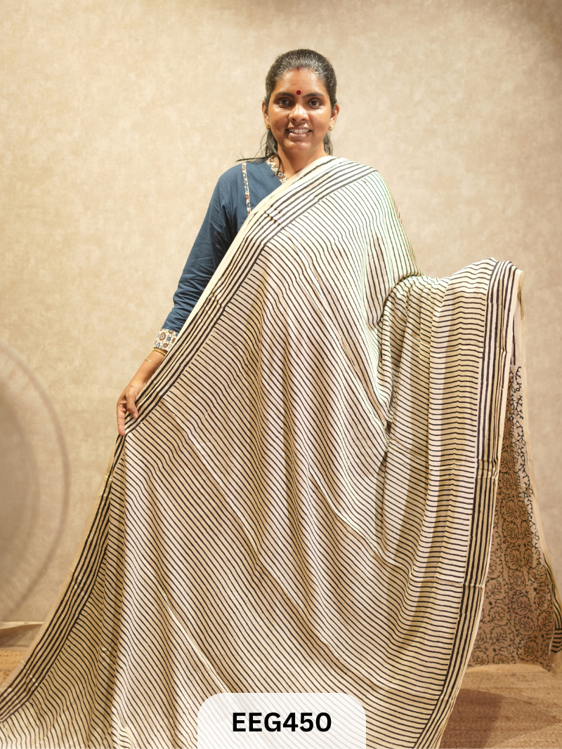 AJRAKH MODAL SAREE- RETRO