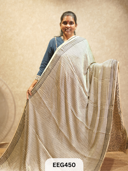 AJRAKH MODAL SAREE- RETRO