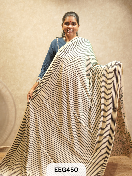 AJRAKH MODAL SAREE- RETRO