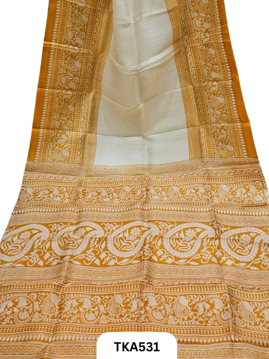 Murshidabad Silk Block Printing Saree
