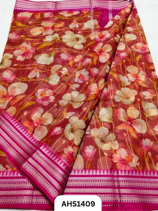 Pure Kota Cotton Digital Print Saree